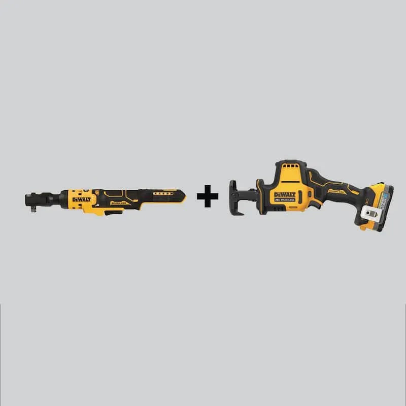DEWALT 20-Volt, sans fil, compact et portable, 3/8 po, Ratchet avec batterie et chargeur 1, 7 Ah, sans brosse, 8 in, 1.7 Ah