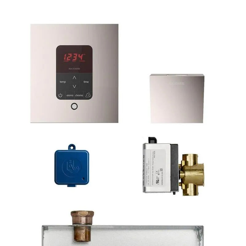 Package MS Butler avec commande programmable iTempo Pro Square pour générateur de bain de vapeur en nickel poli, brassage programmable