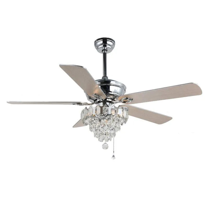 Ventilateur de plafond, 52 po., Télécommande incluse, Intérieur, Réversible, Chrome, 52 in
