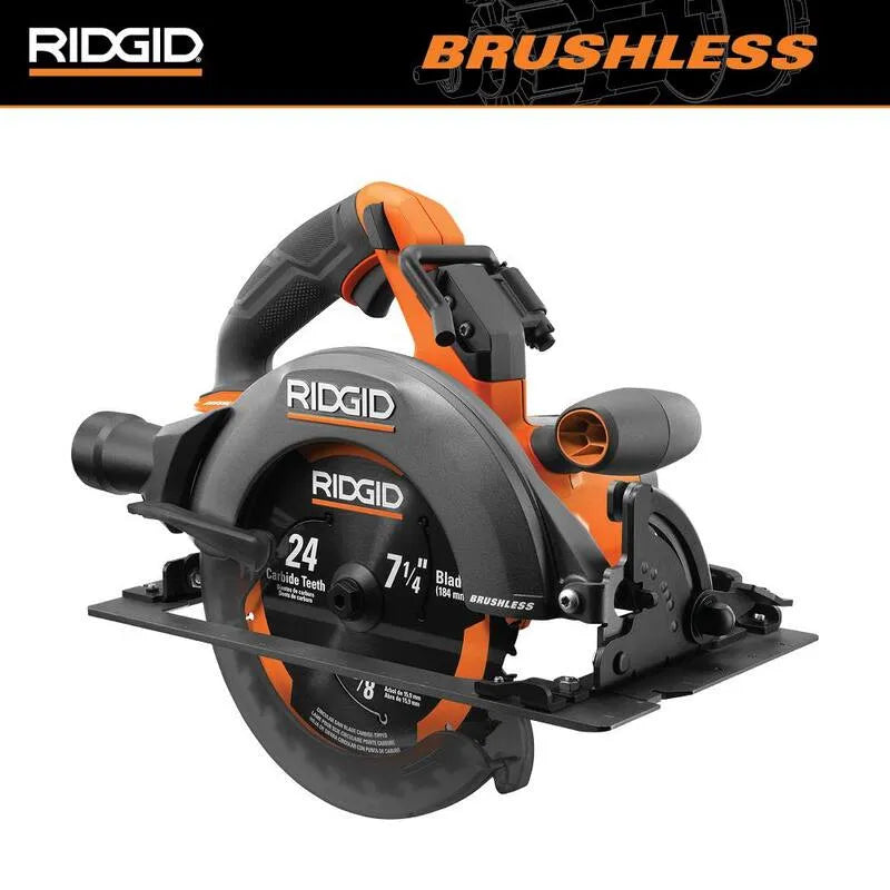 RIDGID, sans fil, 18V, 7-1/4 po, outil seulement, scie circulaire, sans brosse, 4 in