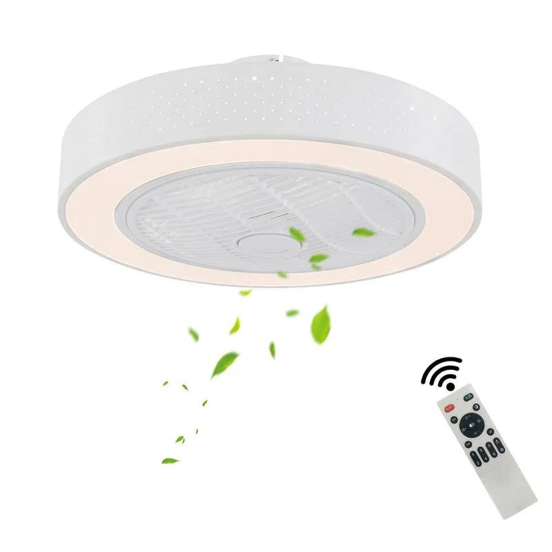 Ventilateur de plafond, télécommande, 22 po, montage à écoulement, intérieur, avec télécommande, blanc, 22 in