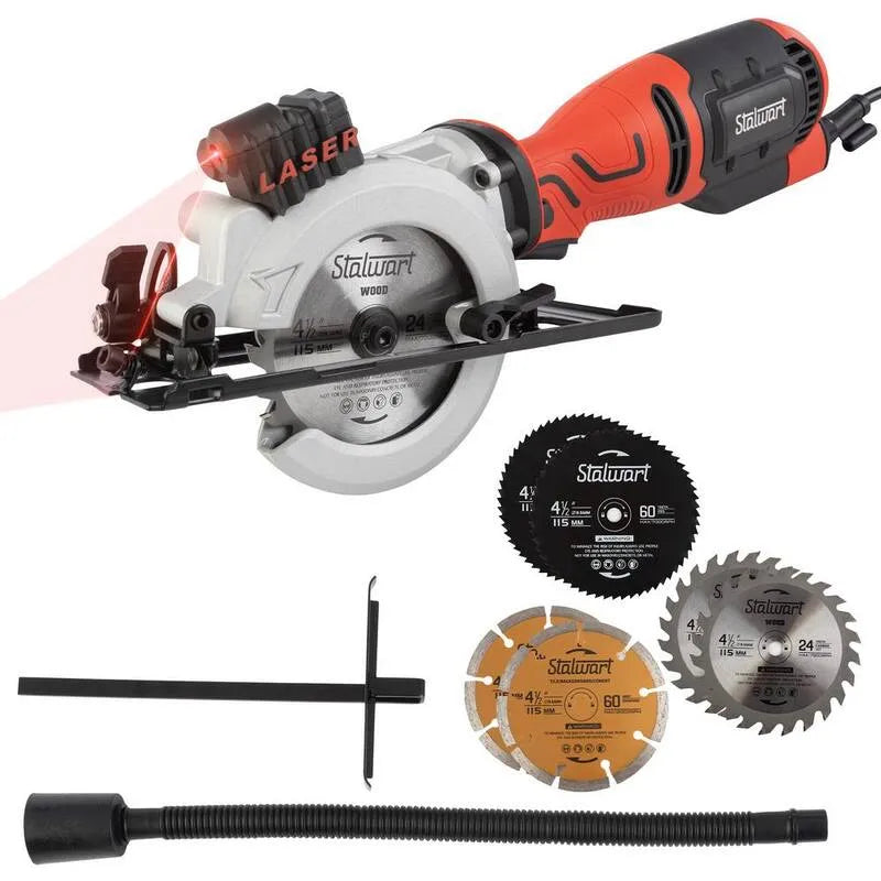5. 8 Amp. 4-1/2 po, 3500 RPM, 6 lames, conception compacte et portable, Métal, Bois, Rouge, 5.8 Amp, 2 in