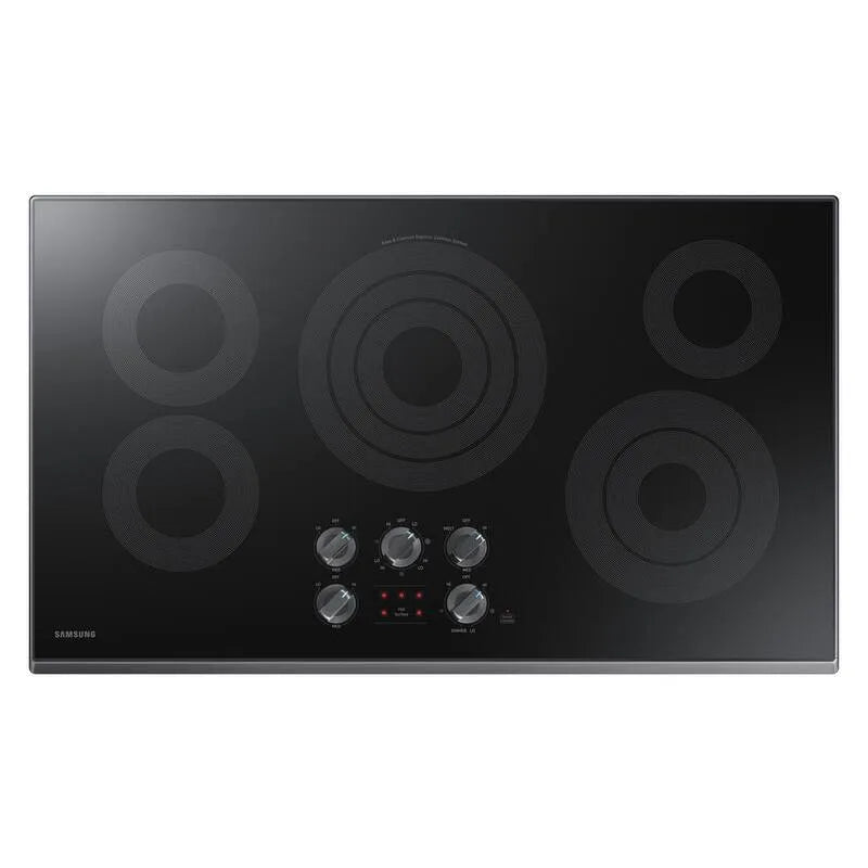 Samsung électrique table de cuisson, 36 po, Wi-Fi, 5 brûleurs, Surface de cuisson intégrée de comptoir, Noir, 36 in