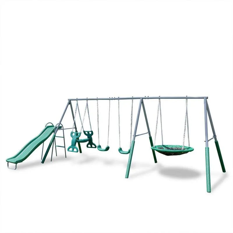 Rochester Set de balançoire en métal, ensemble de balançoire en métal avec diapositive