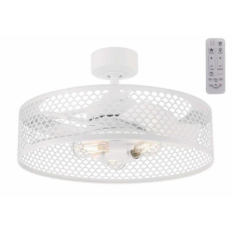 Home Decorators Collection Accueil Décorateurs Collection Ventilateur de plafond, 24 po, Télécommande, Intérieur/extérieur, Blanc, 24 in