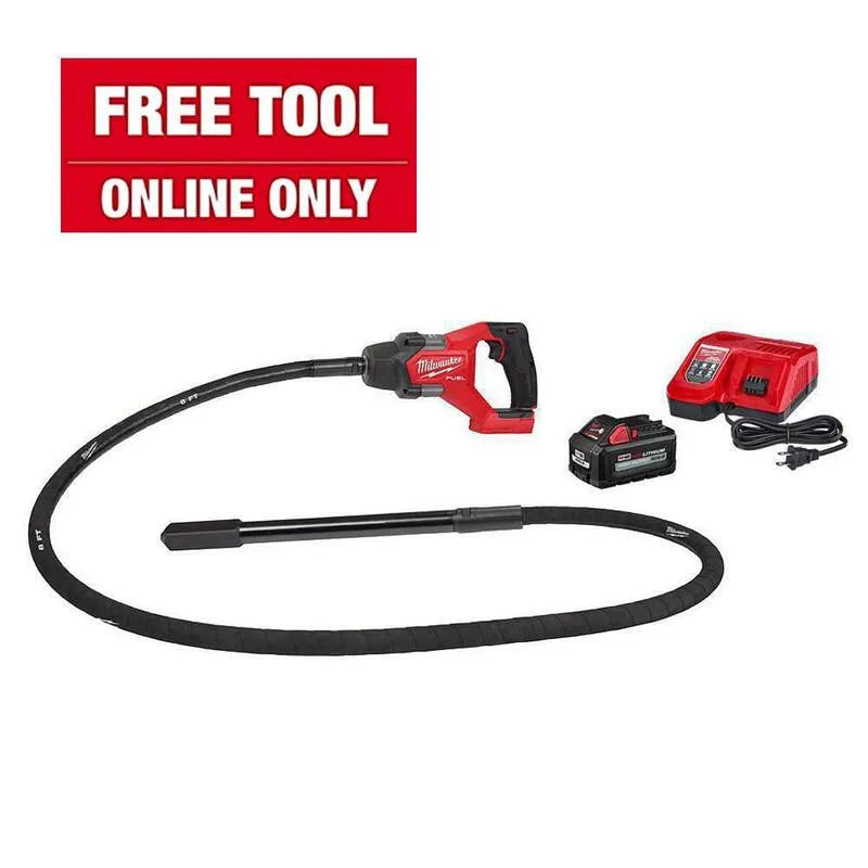 Milwaukee FUEL 18V M18 Massager vibrant personnel, 8 pieds, sans fil design, 6, 0 Ah, sans brosse, 8 ft, 6.0 Ah, Rouge, Outils à alimentation spécialisée