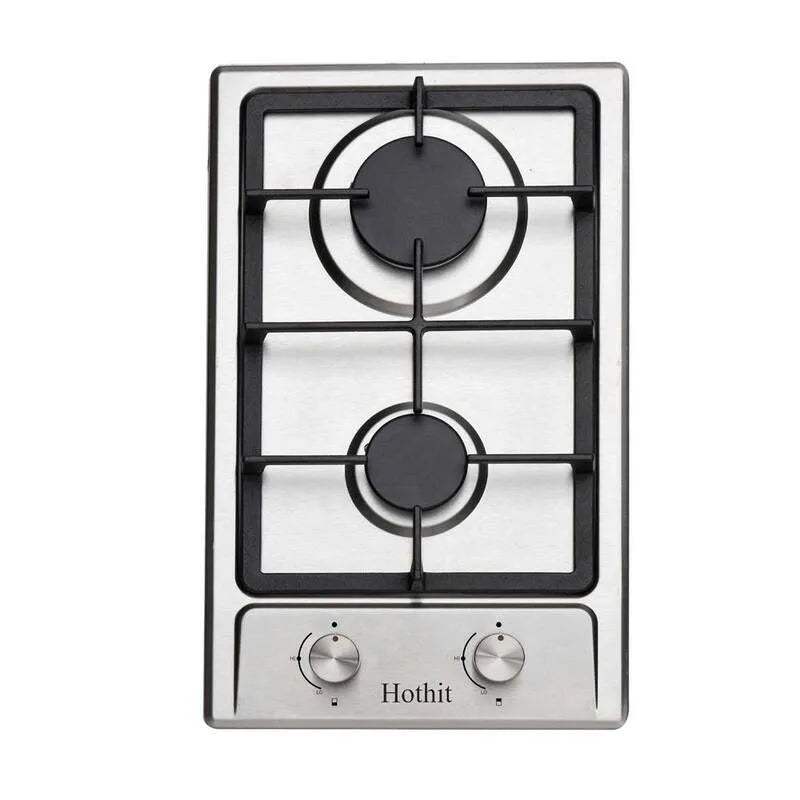 Cuisinière à gaz 2-Burners, 12 po, Acier inoxydable, Surface de cuisson de comptoir de la rotule scellée, 12 in