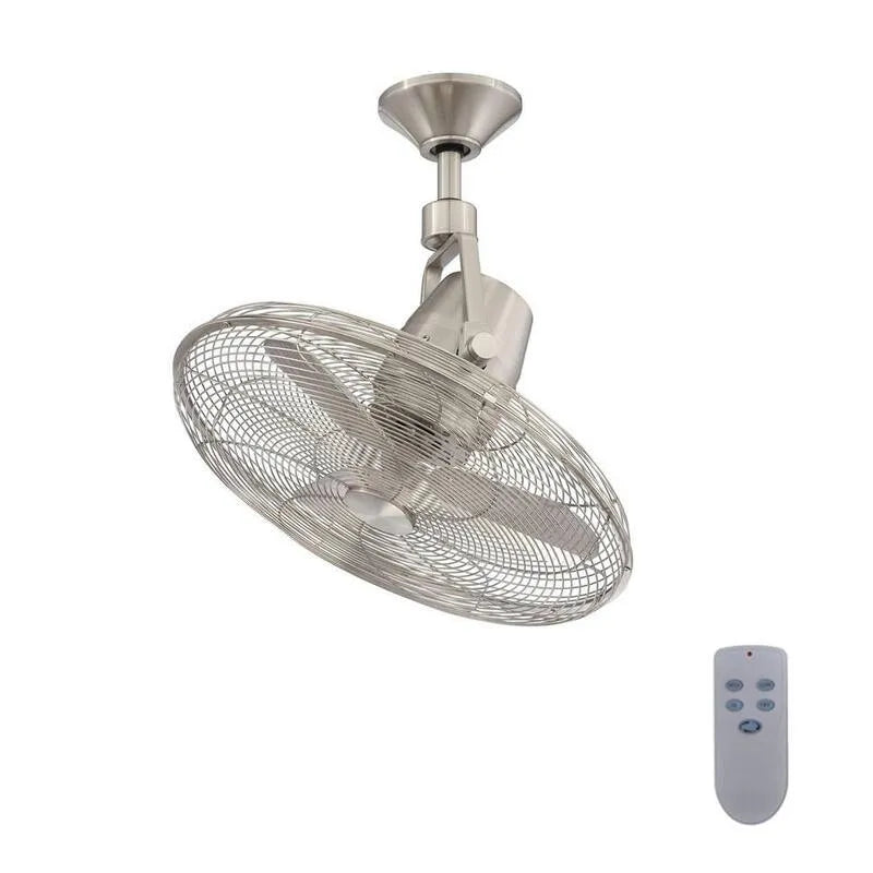 Home Decorators Collection Accueil Décorateurs Collection III 22 Ventilateur de plafond, 22 po, Télécommande, Intérieur/extérieur, avec Télécommande, 22 in, Nickel brossé, Eventails de garde sans