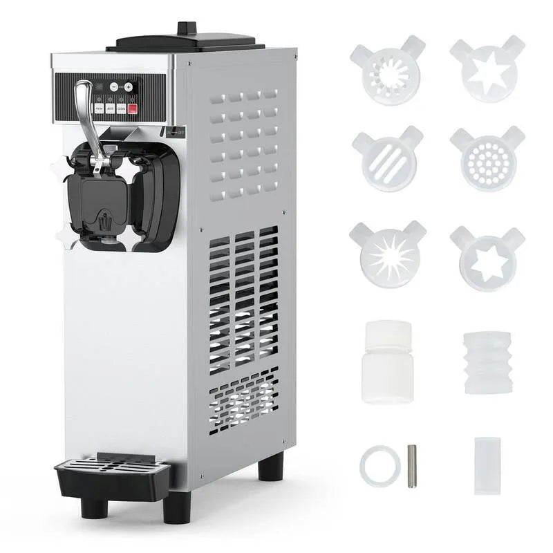 Machine commerciale de crème glacée, conception commerciale, 1200W, 7, 4Qt, 5, 8 Gal, 7.4 Qt, 5.8 Gal