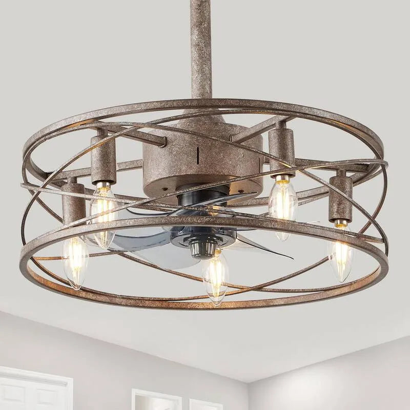 Ventilateur de plafond 6-vitesses, 18 po, intérieur, réversible, avec télécommande, nickel, ventilateur de plafond silencieux réversible 6-vitesses avec télécommande, 18 in
