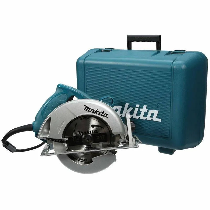 Scie circulaire Makita, 7-1/4 po, porte-poussière, lame 24T et boîtier dur, scie circulaire à cordon avec grande capacité de biseau de 56 degrés, 4 In