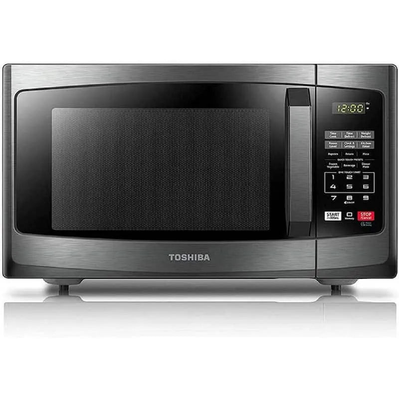 Four micro-ondes Toshiba, 0, 9 pi, acier inoxydable, noir, 0.9 cu. ft