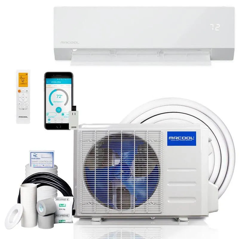 1. 5-Ton MRCOOL 1, 5-Ton Mini système de partage sans conduit, 23, 5 TRÉS, 18000 BTU, 25ft, 230V, 1-Zone, 18K, 18,000 BTU