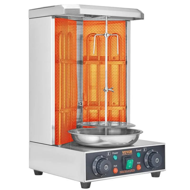 Machine de grille électrique portable Shawarma, acier inoxydable, conception portable compacte