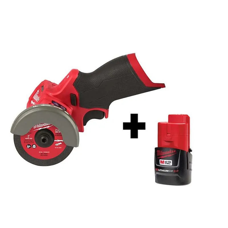 Milwaukee FUEL 12V M12, 3 po, sans fil Design, sans fil sans lithium-ion sans fil coupe scie Off avec batterie M12 2. 0 Ah, 3 in, 2.0 Ah