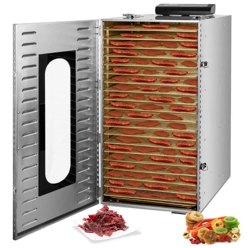 Déshydrateur 20-Tray Argent avec des plateaux en acier inoxydable