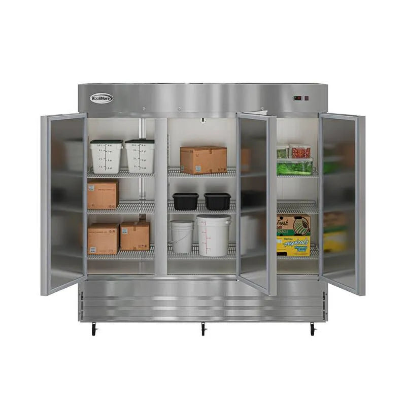 Réfrigérateur 3 portes Commercial Reach In, 81 po, 72 pi, Design commercial-degré, Acier, 81 in, 72 cu. ft