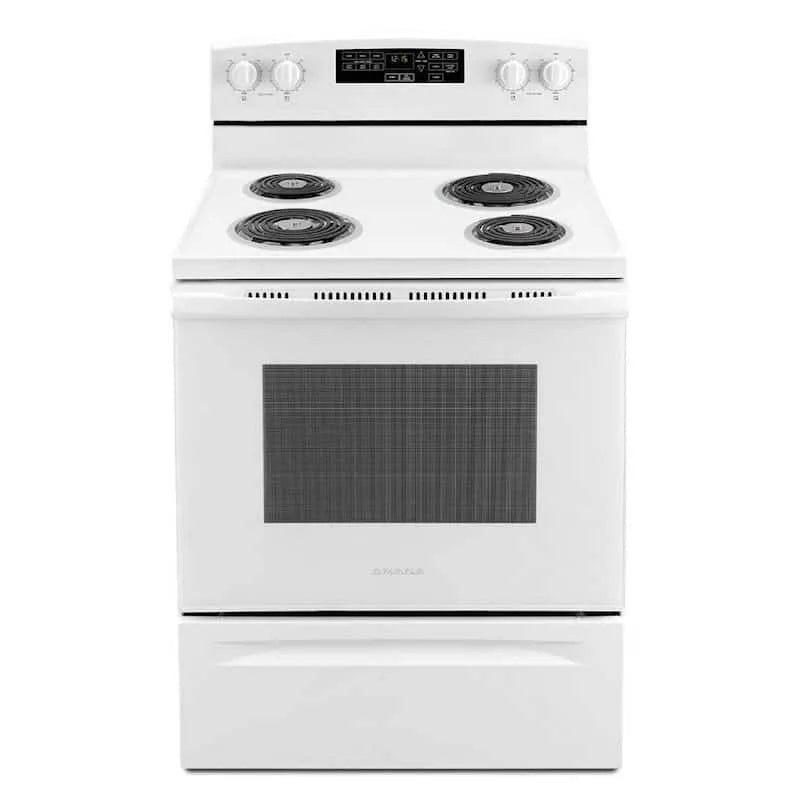 Gamme électrique Amana, 4, 8 pi, 4 brûleurs, blanc, 4.8 cu. ft