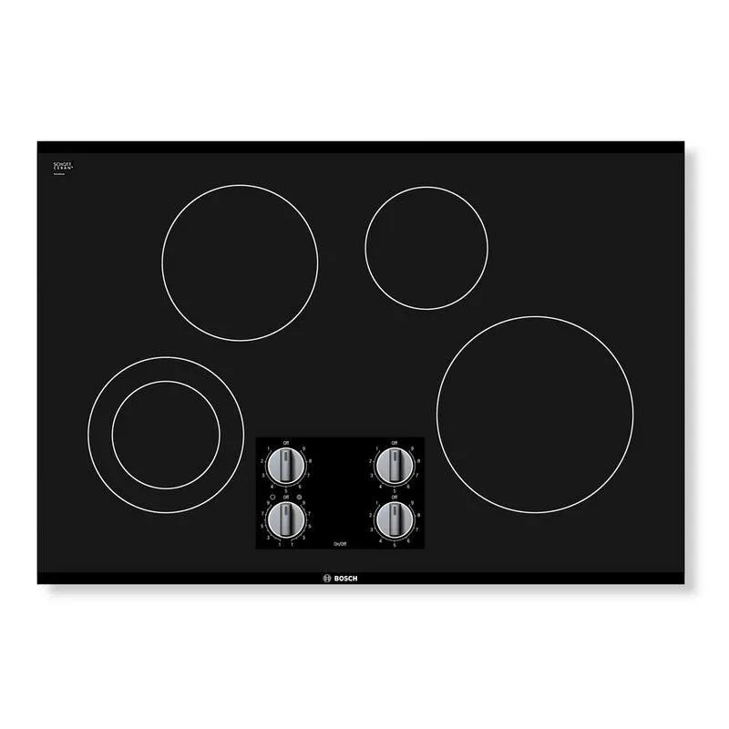 Bosch 2500-Watt Cuisine électrique, 30 po, 4 brûleurs, Surface de cuisson intégrée de comptoir, Noir, 30 in