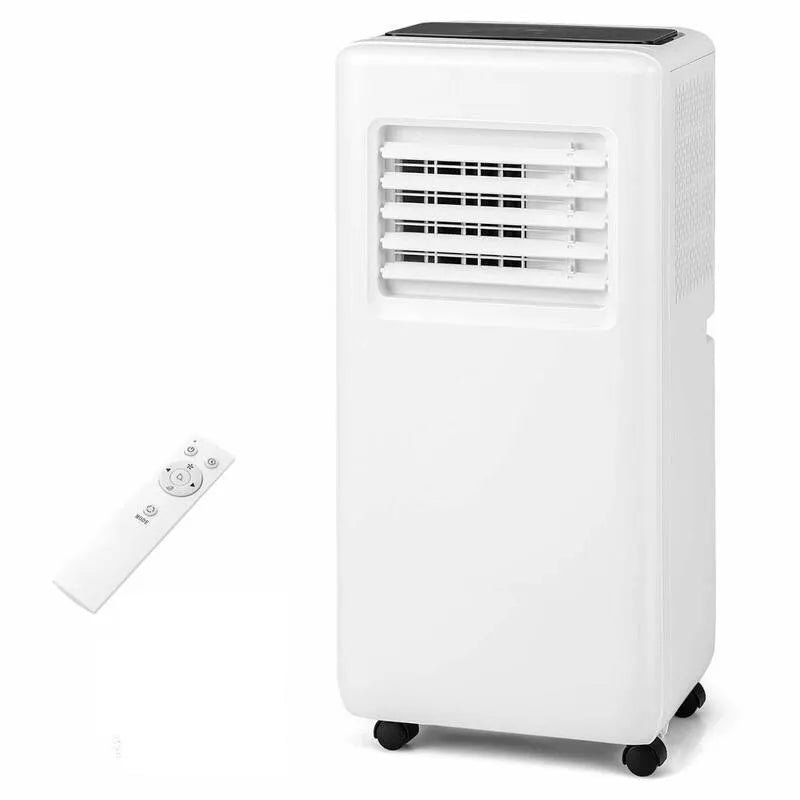 Climatiseur 8000 BTU Portable, avec contrôle et déshumidificateur à distance en blanc, conception portable compacte, 250 pi2