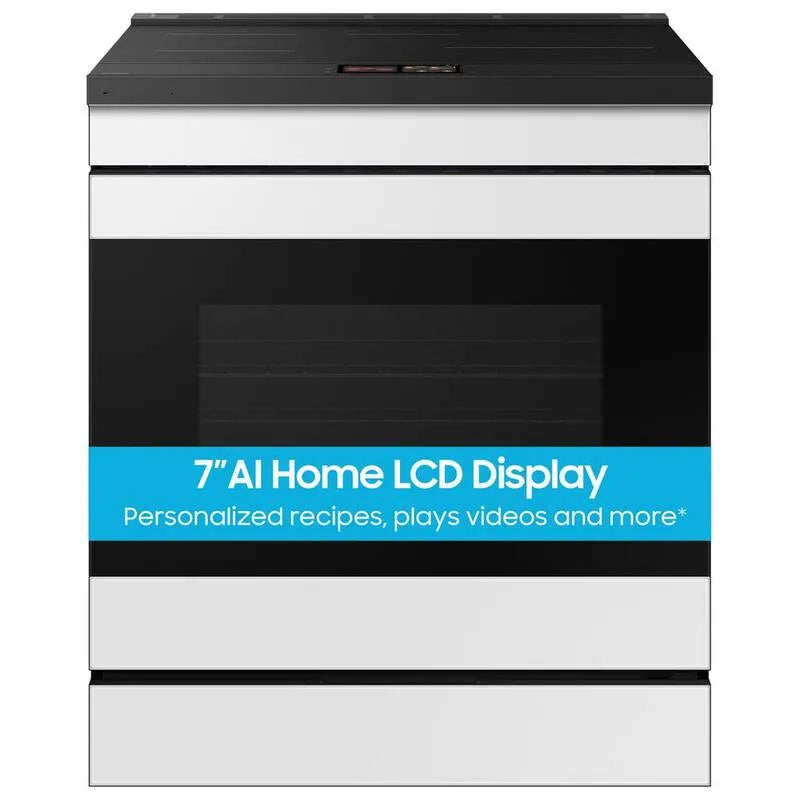 Samsung, en verre blanc avec appareil photo four intelligent, 30 po, 6, 3 pi, 30 in, 6.3 cu.ft