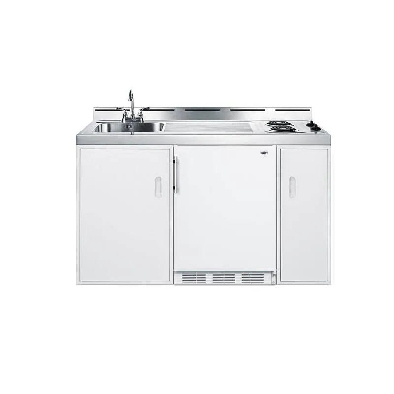 Cuisine compacte en blanc, Design portable compact, 60 in