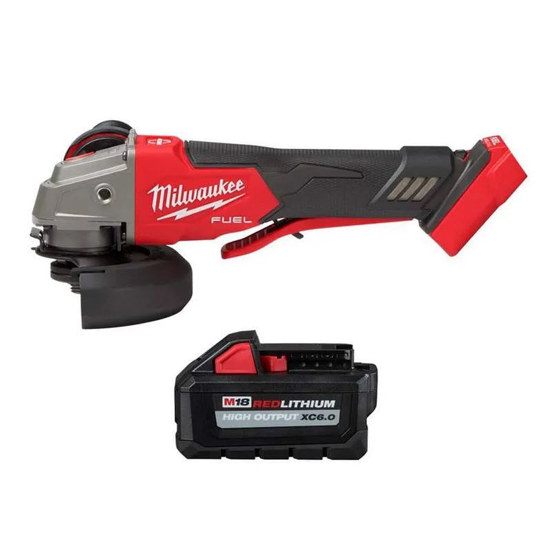 avec 6. 0Ah Milwaukee 6. 0Ah, conception sans fil, 18V, 4-1/2 po, 5 po, meuleuse avec vitesse variable et commutateur de paddle avec batterie de 6. 0Ah, M18, 2 in, 5 in, 6.0Ah