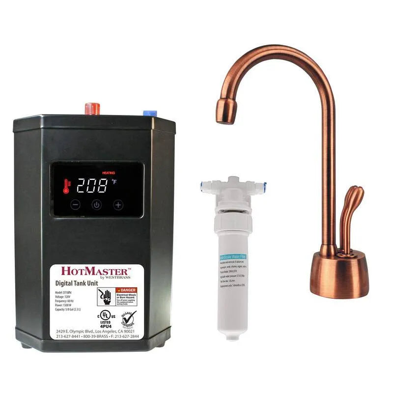 à deux poignées Poignée Dispensateur d'eau chaude et froide 2-Poignée, 9-1/4 po, Eau chaude instantanée, 4 in