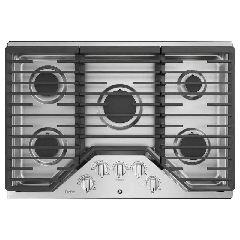 GE Profilé Cuisinière à gaz, 30 po, 5 brûleurs, acier inoxydable, 30 in