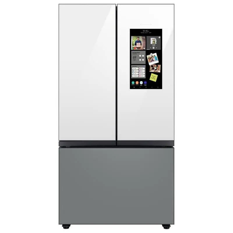 3-Door Réfrigérateur 3 portes Samsung, 24 cu. ft, Sur mesure 24 cu, Contre-profondeur, Blanc, Gris