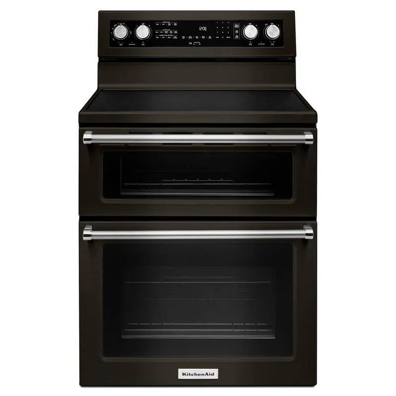 KitchenAid Électrique, 6, 7 pi, 5 brûleur, auto-nettoyage, cuisson convection, noir, 6.7 cu. ft