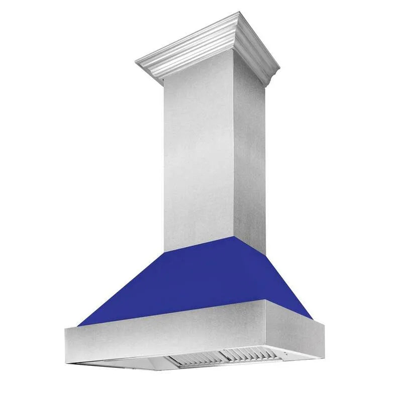 Hotte aspirante, Hotte de série, 700 CFM, 48 po, Acier inoxydable, Montable sur mur, Bleu, 48 in