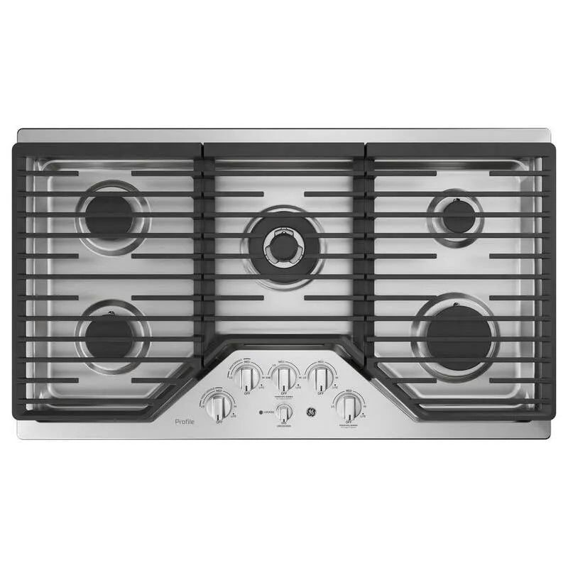 Profilé GE Cuisinière à gaz, acier inoxydable, 36 po, 5 brûleurs, 36 in