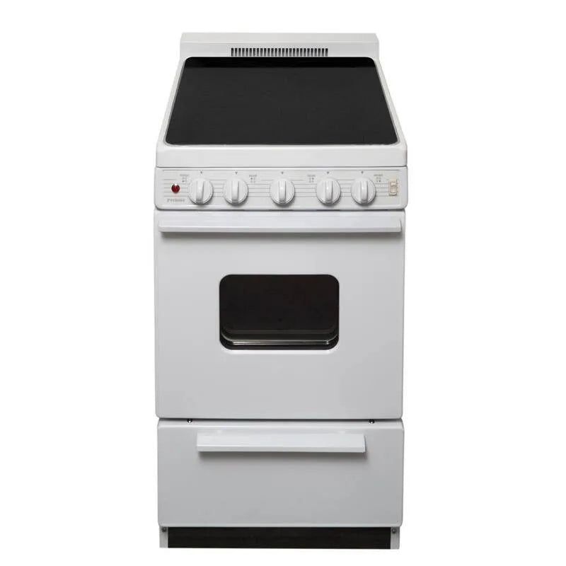 Unbranded, 20 po 2. 42 pi. Cu. Freestanding Smooth supérieur Électrique Gamme en blanc, gammes électriques à four unique, 20 in, 2.42 cu. ft