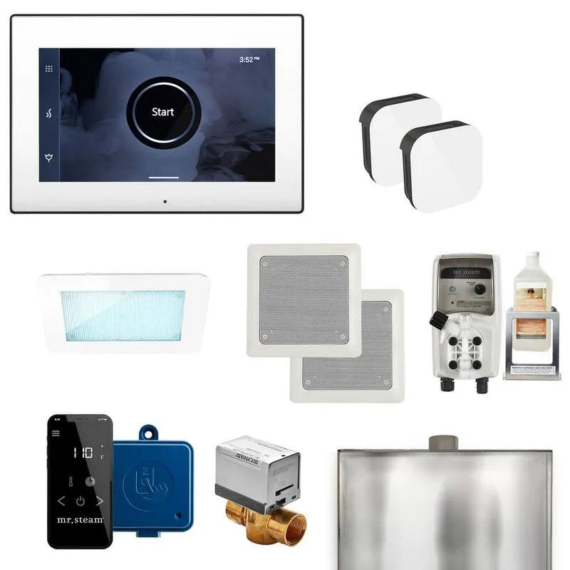 Générateur, Max générateur de vapeur Kit de contrôle avec iSteamX contrôle et Aroma verre SteamHead en blanc mat noir, Matte noir mat, Générateurs de vapeur pour douche