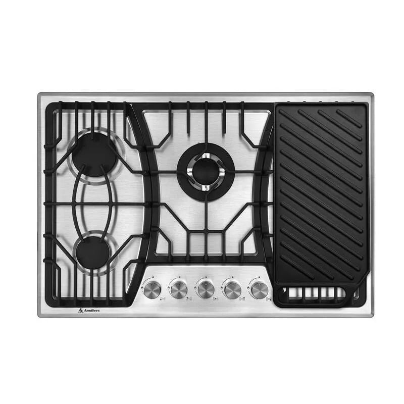 Cuisinière à gaz 5-Burners, 30 po, Surface de cuisson du comptoir de la Burner scellé, 30 in