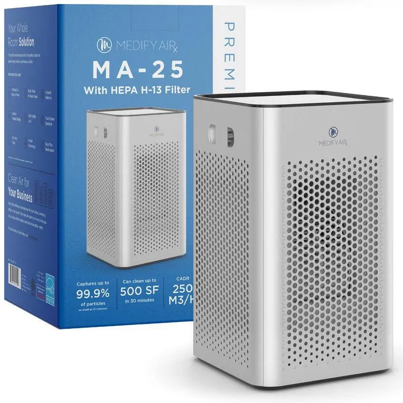 Purificateur d'air 1-Pack, couverture 99, 9 % Enlèvement à 0, 1 Microns Argent, Filtration HEPA, H13, 500 pi2