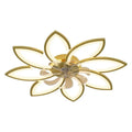 Ventilateur de plafond, Intérieur, Ajustable, Télécommande, Or, Blanc, 35 in