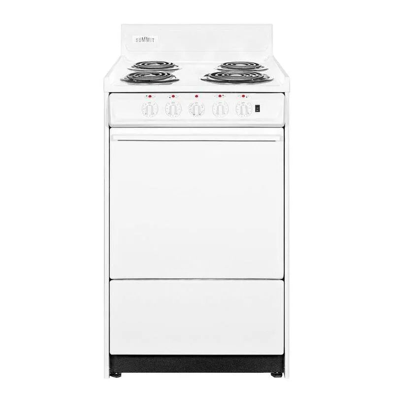 Summit Appliance, 24 po 2. 92 pi. Électricité en blanc, gammes électriques à four unique, 24 in, 2.92 cu. ft