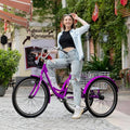 Roue Trike Bas Stand, 26 po, Grand panier arrière, Vin rouge, 26 in