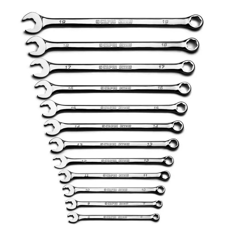12 pièces Ensemble de clés combinées WaveDrive Pro Metric 12 pièces, ensemble de clés combinées Pro Metric pour boulons réguliers et arrondis
