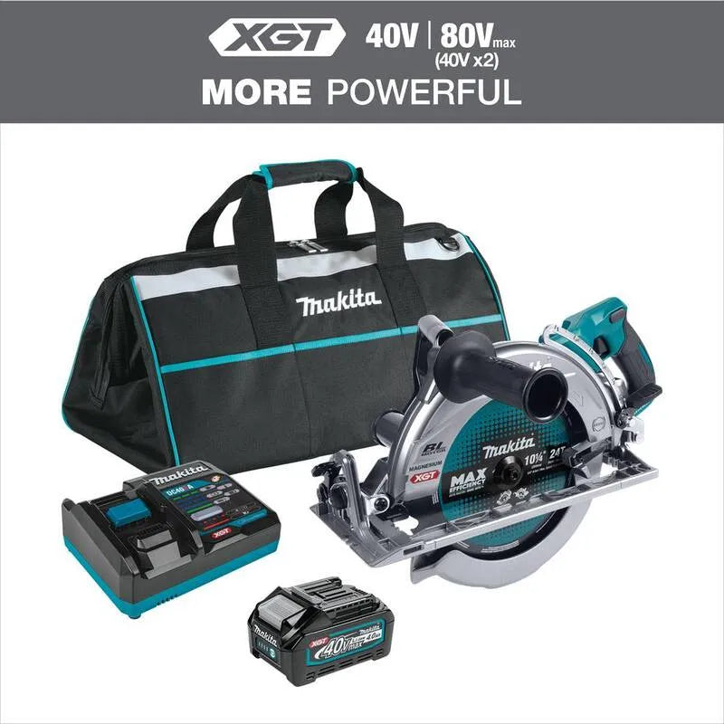 Makita 4. 0Ah Kit de scie circulaire, 40V, 10-1/4 po, AWS Capable, sans pinceau, 4 in, 4.0Ah