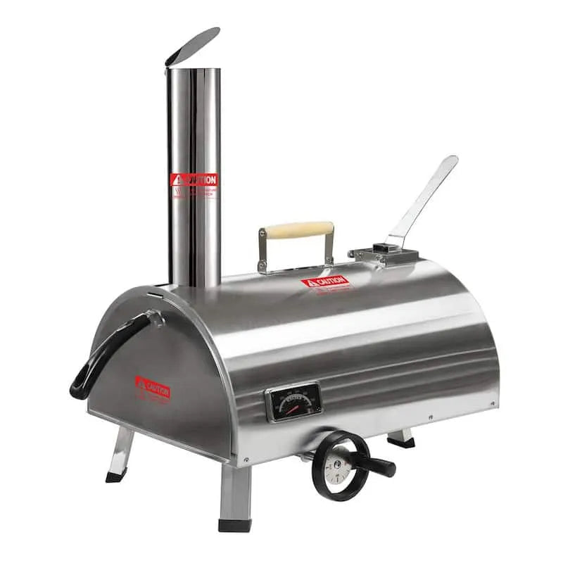 Four à pizza extérieur à granulés semi-automatiques, 12 po, sac à main, cutter à pizza, argent, 12 in