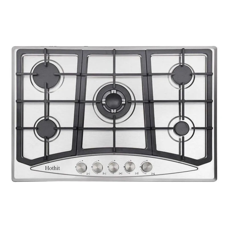 Gamme de gaz comprend régulateur de pression de gaz 5-Burners, acier inoxydable, 30 po, GPL/NG double carburant, 30 in., 30 in.