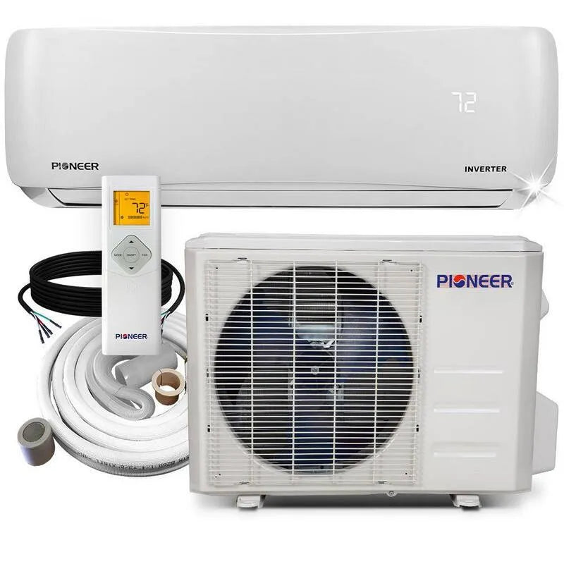 Pioneer 230-Volt Mini système de partage sans conduit, 1 tonne, 19, 5 TRÉS, 12000 BTU, murale, fonction de chauffage, mur monté, 12,000 BTU