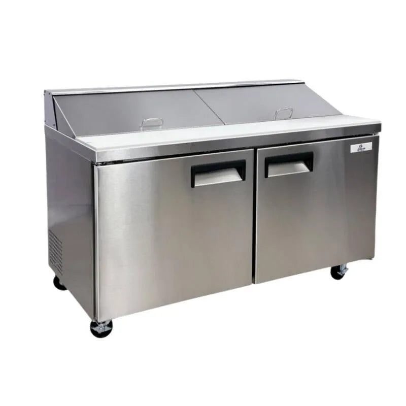 Cooler Depot, 60. 25 po. W 15 cu. ft. Produits commerciaux Prépare Sandwich Réfrigérateur de table en acier inoxydable, Réfrigérateurs professionnels, 60.25 in