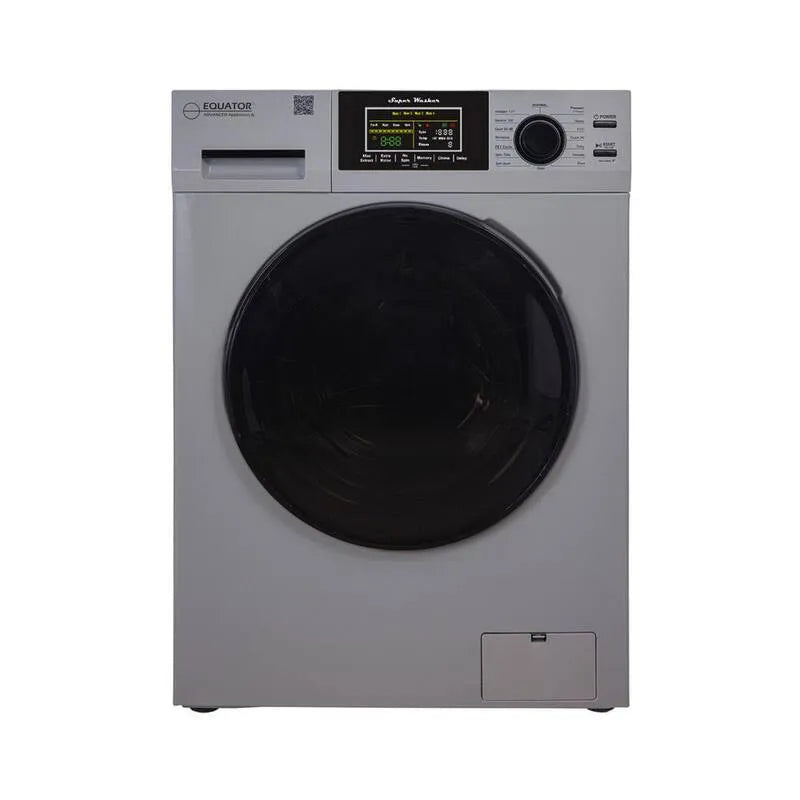 Volt Sani Nettoyeur de charge avant numérique 110-Volt, Commandes tactiles, conception compacte et portable, 1. 62 pi, 23, 5 po, 1400 RPM, 16 programmes, Argent, 1.62 cu.ft, 23.5 in
