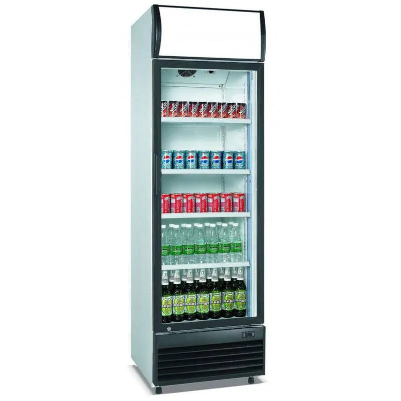 Cooler Depot, Réfrigérateur de porte en verre en noir - 14, 5 pi cu., Réfrigérateurs professionnels, 24.5 in, 14.5 cu ft