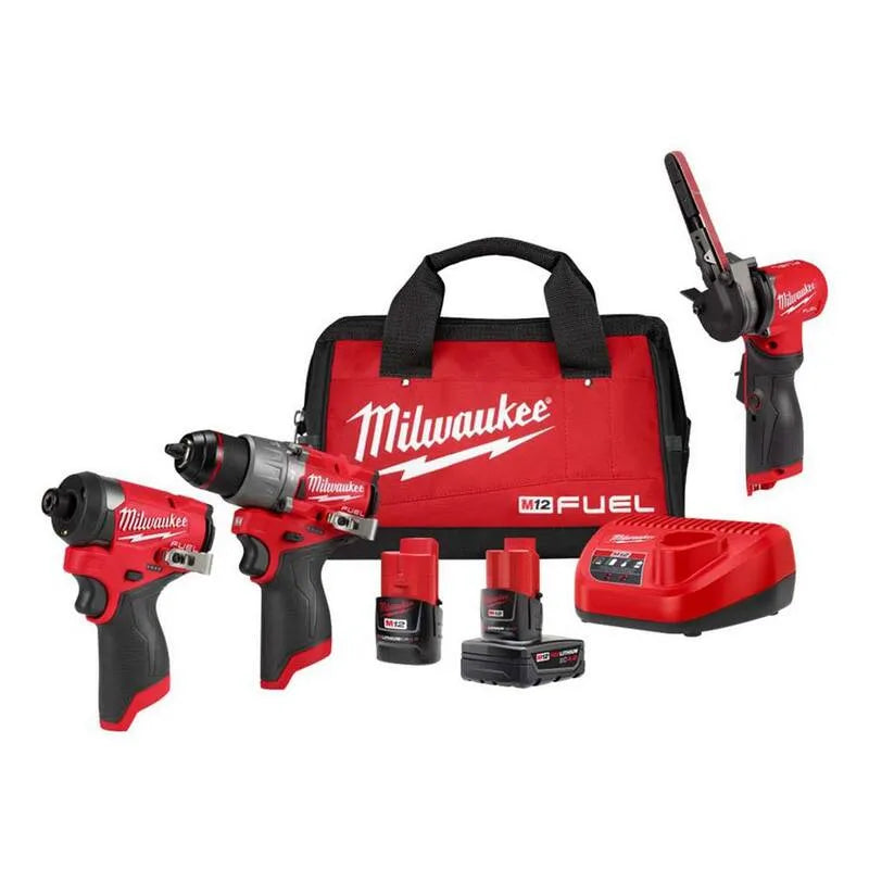 12-Volt Kit de Combo à outils Milwaukee 12 Volts, 3/8 po, 13 po, sans fil, M12, sans pinceau, 8 in, 13 in