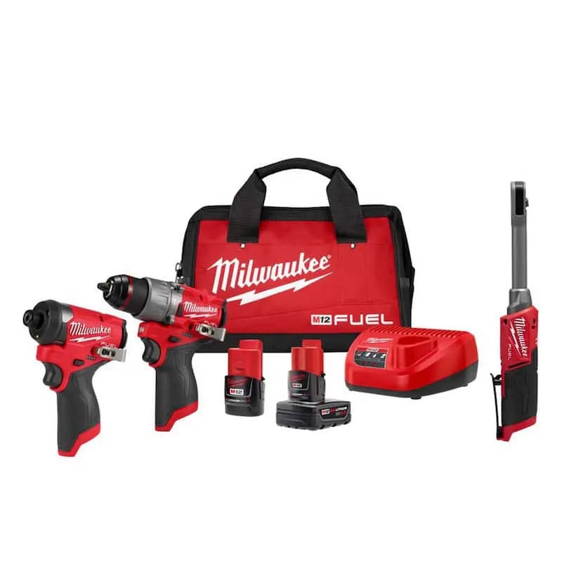 2-outil Kit Combo à 2 outils Milwaukee, 12V, 1/4 po, 8 po, sans fil, M12, sans brosse, 4 in, 8 in